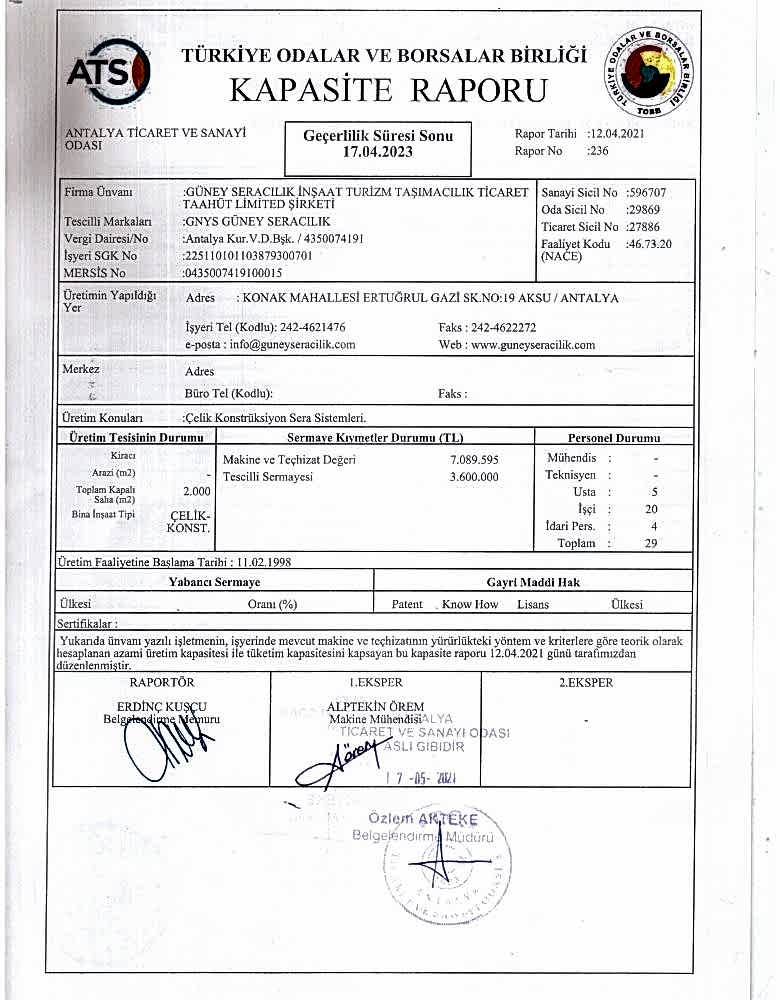 Modern Sera Sistemleri: Anahtar Teslim Sera Sistemleri